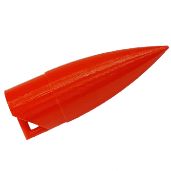 BT-55 Short Ogive Nose Cone. 3D Printed. Red