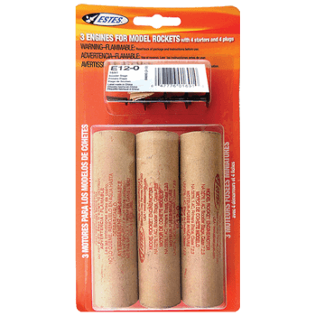 E12-0 Mid-Power rocket engines. 3 Pack