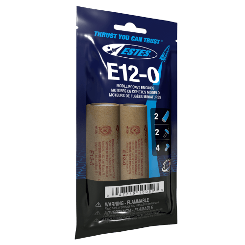 E12-0 Mid-Power rocket engines. 2 Pack