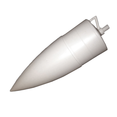 4\" Heavy Duty Short Nose Cone (White). 9.5\" long