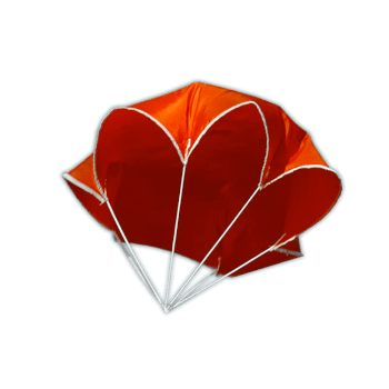 9" Neon Orange Nylon Parachute